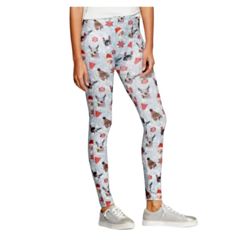 Wondershop Fleece Lined Legging  Women's L/XL  NWT  Llama & Kitty Face Christmas